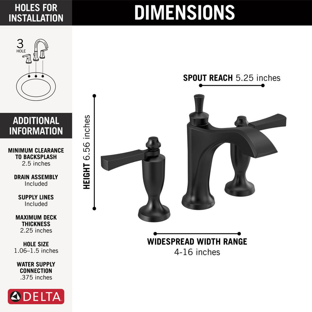 Delta Dorval Two Handle Widespread Bathroom Faucet