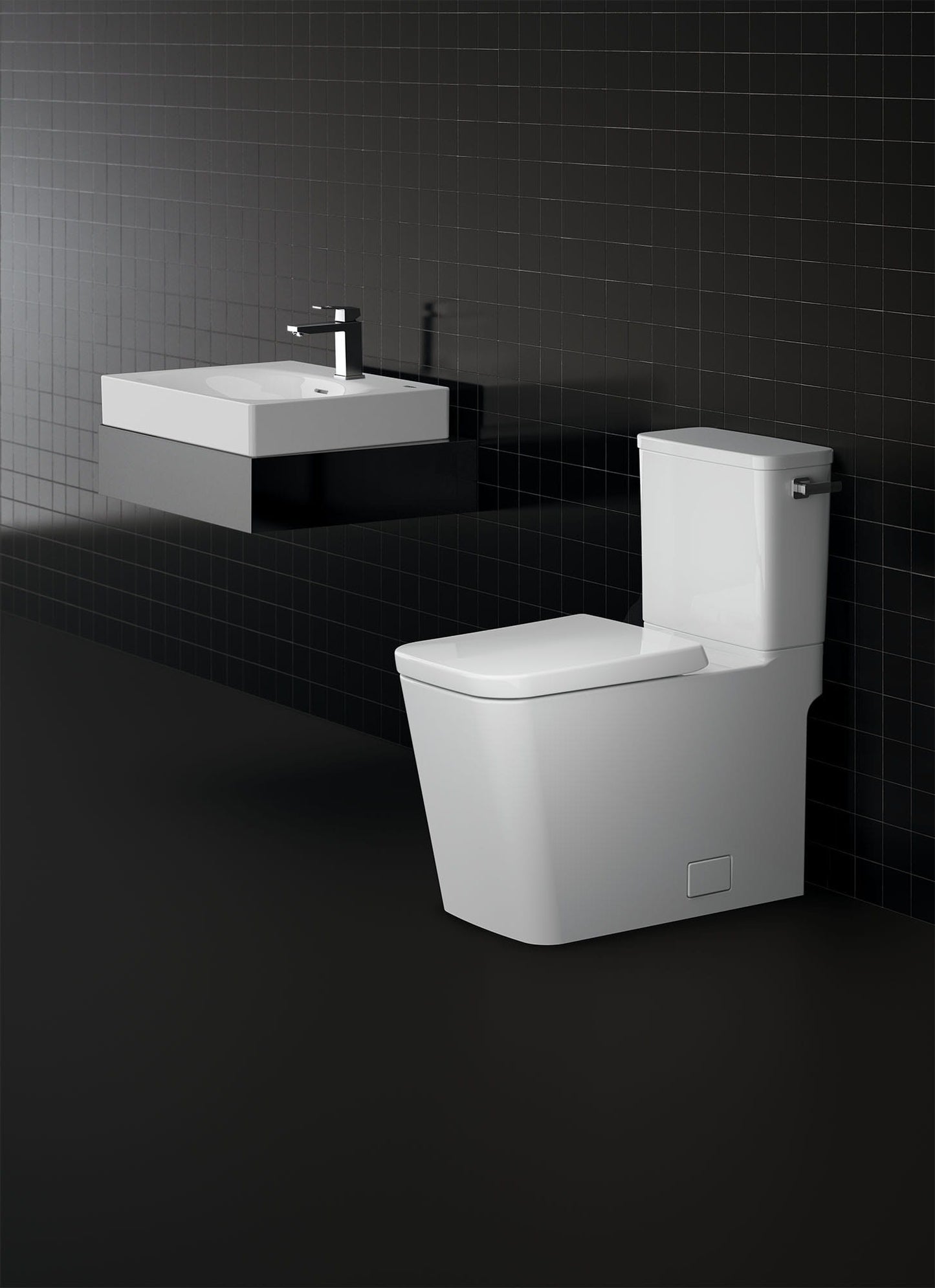 Grohe Eurocube Two-piece Right Height Elongated Toilet With Seat, Right-hand Trip Lever
