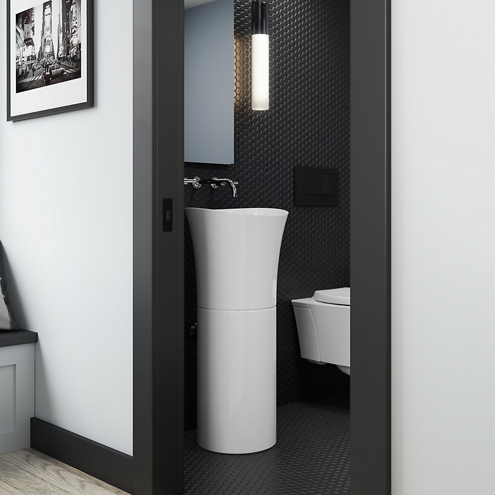 Kohler Veil 16" Round Pedestal Bathroom Sink With Overflow Drain