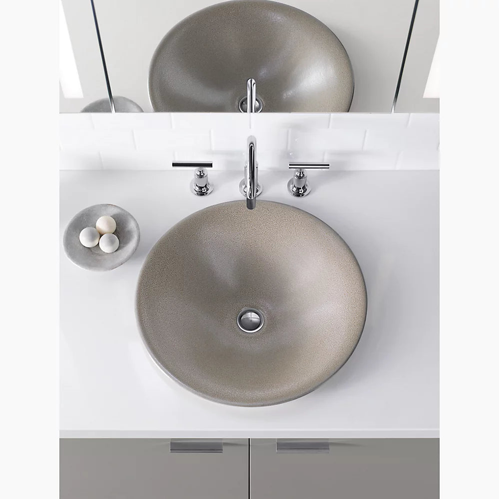 Kohler Shagreen Carillon 17-1/2" Round Drop-In Bathroom Sink No Overflow