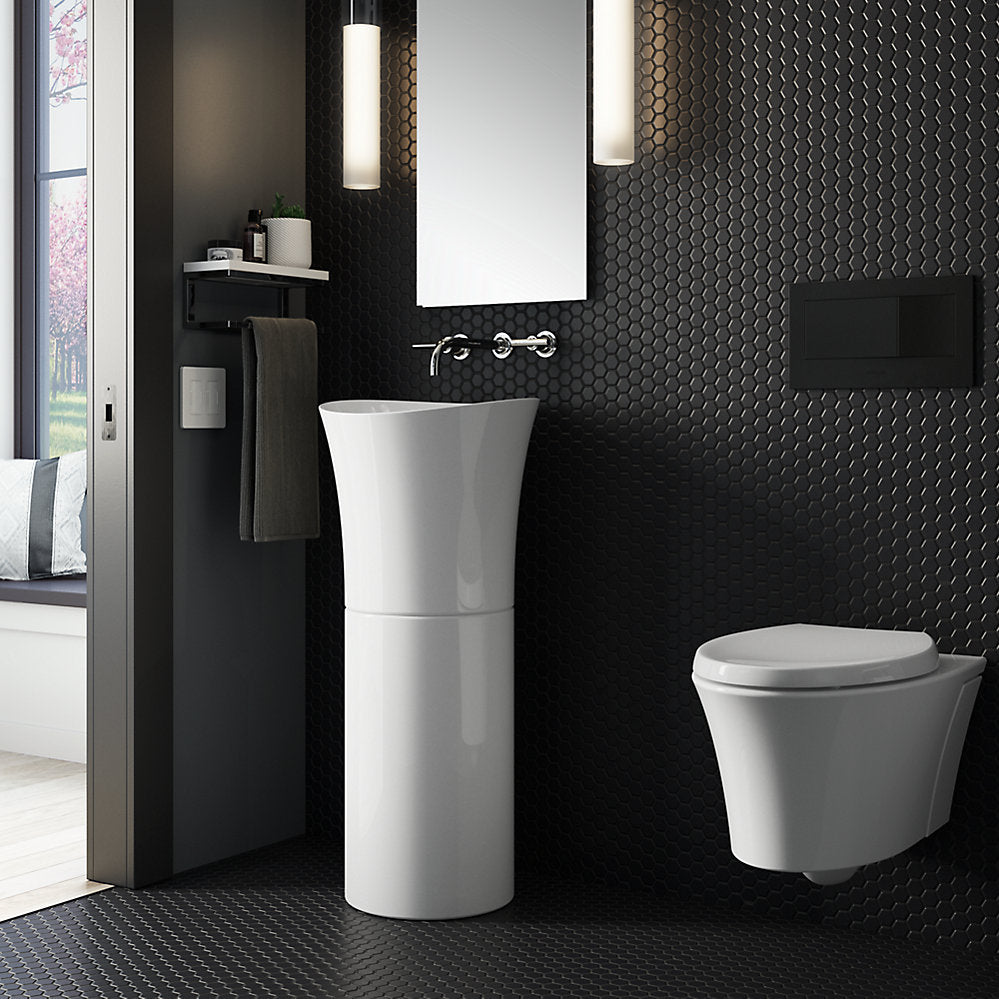 Kohler Veil 16" Round Pedestal Bathroom Sink With Overflow Drain