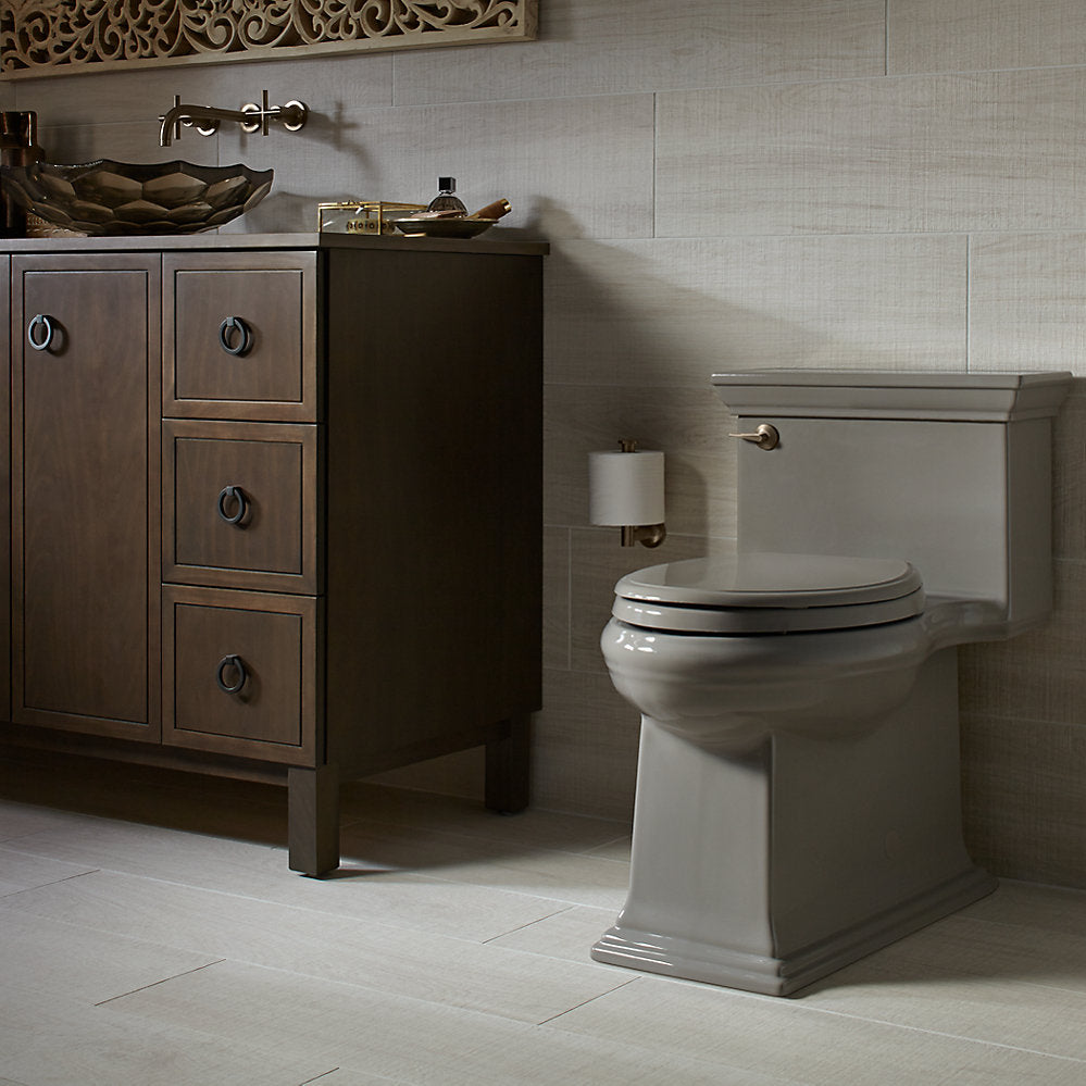Kohler Memoirs Stately One-piece Compact Elongated Toilet With Skirted Trapway, 1.28 GPF