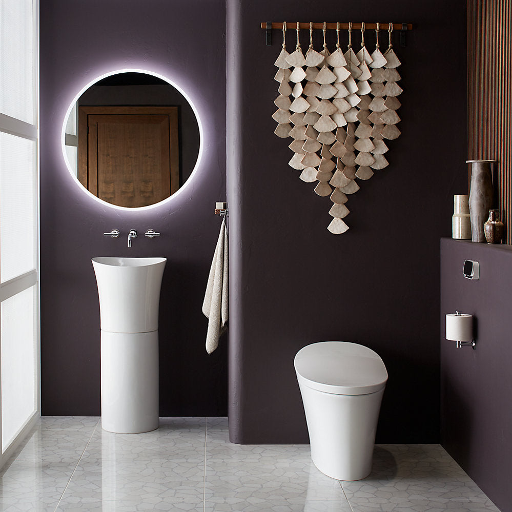 Kohler Veil 16" Round Pedestal Bathroom Sink With Overflow Drain