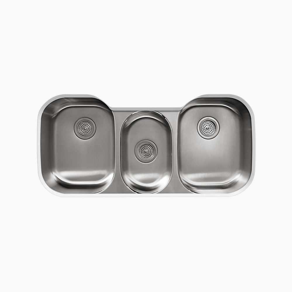 Kohler Undertone 41-3/4" Undermount Triple-bowl Stainless Steel Kitchen Sink