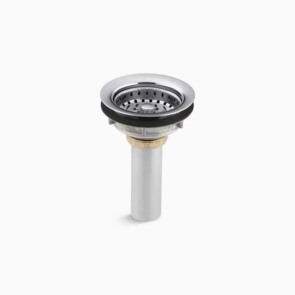 Kohler Stainless Steel Sink Drain and Strainer With Tailpiece For 3-1/2" to 4" Outlet