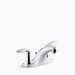 Kohler Coralais Two-handle Centerset Bathroom Sink Faucet With Plastic Pop-up Drain and Lift Rod