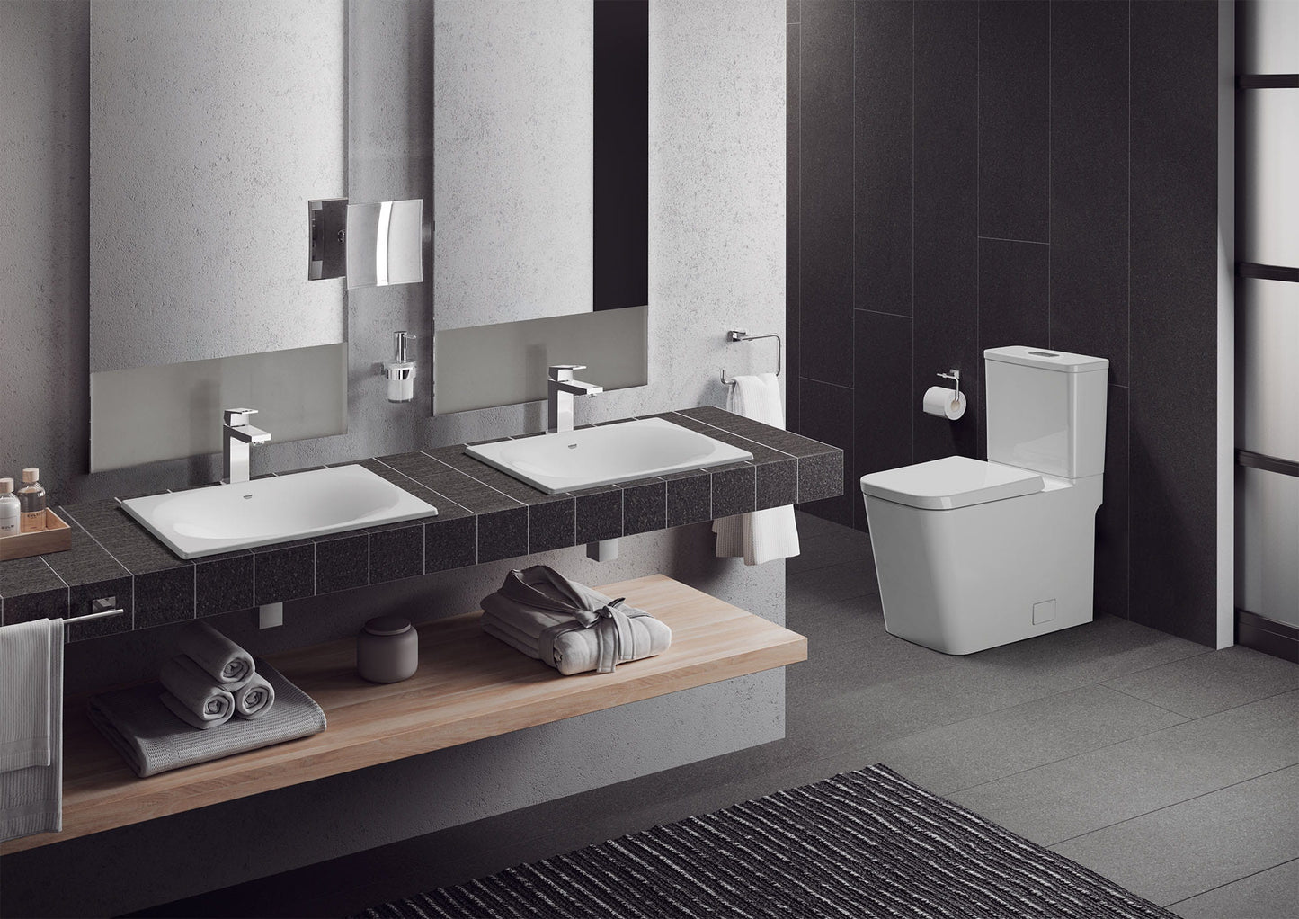 Grohe Eurocube Two-piece Right Height Elongated Toilet With Seat, Left-hand Trip Lever