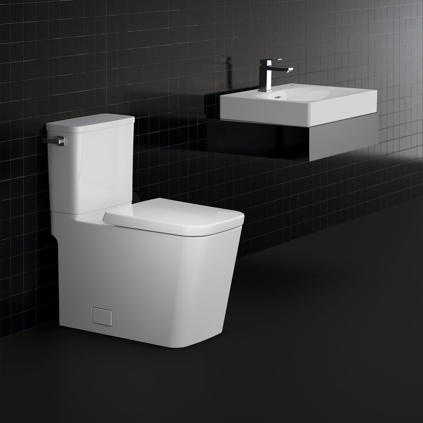 Grohe Eurocube Two-piece Right Height Elongated Toilet With Seat, Left-hand Trip Lever