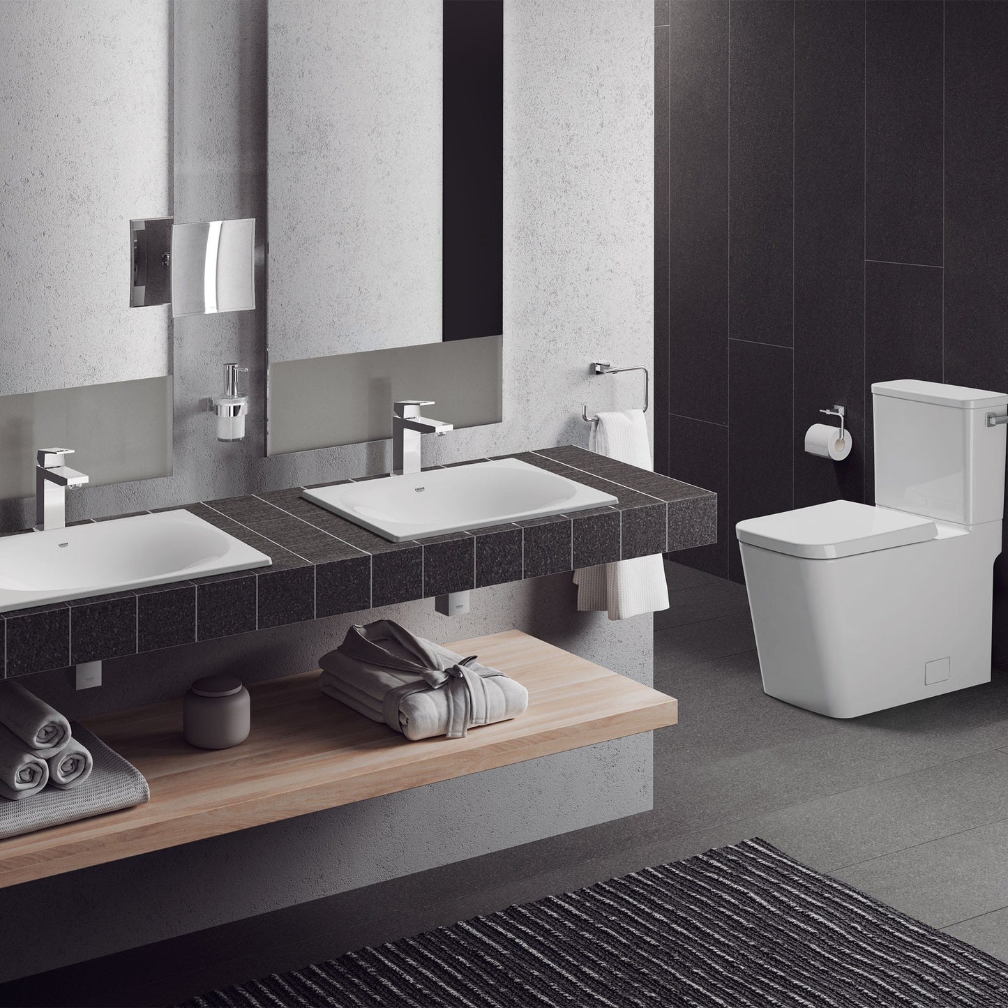 Grohe Eurocube Two-piece Right Height Elongated Toilet With Seat, Right-hand Trip Lever