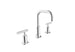 Kohler Purist Widespread Bathroom Sink Faucet With Low Lever Handles and Low Gooseneck Spout - Chrome