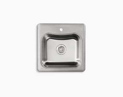 Kohler Staccato 20" X 20" X 8-5/16" Top-mount Single-bowl Bar Sink With Single Faucet Hole
