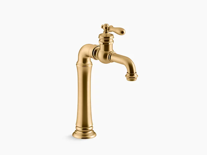 Kohler Artifacts Gentleman's 13" Traditional Bar Sink Faucet Vibrant Brushed Brass