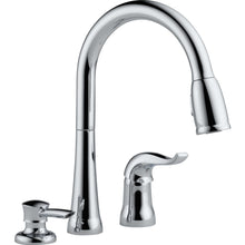 Delta Kate Single Handle Pull-down Kitchen Faucet With Soap Dispenser