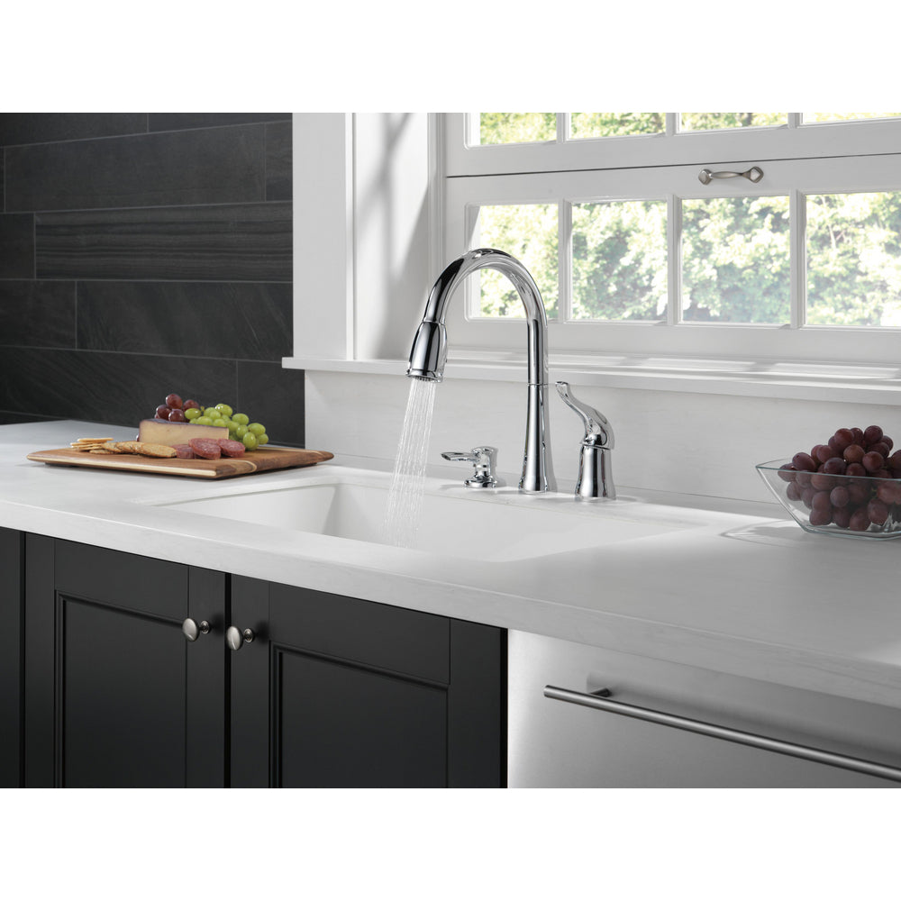 Delta Kate Single Handle Pull-down Kitchen Faucet With Soap Dispenser