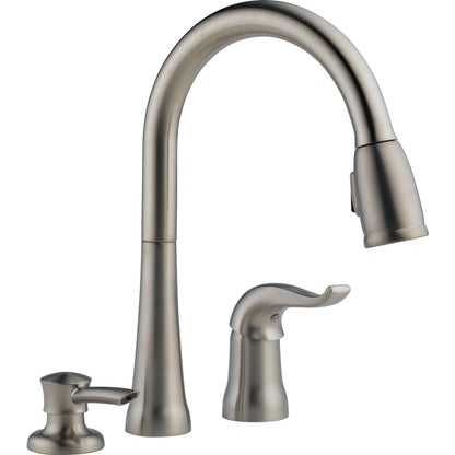 Delta Kate Single Handle Pull-down Kitchen Faucet With Soap Dispenser