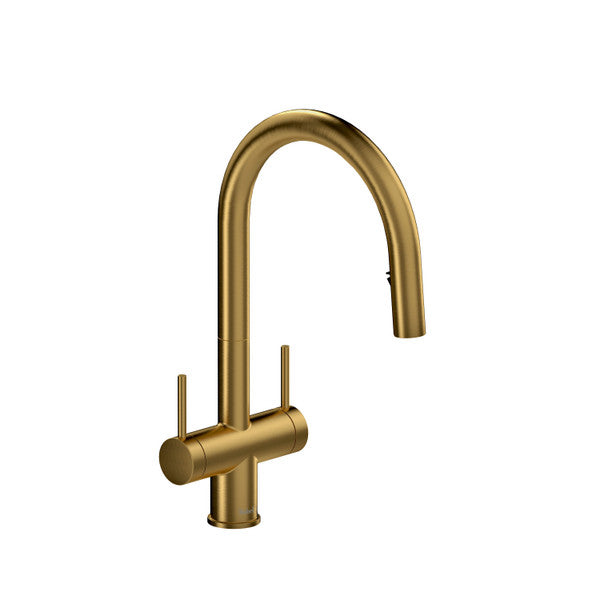 Riobel Azure Two Handle Pulldown Kitchen Faucet - Brushed Gold