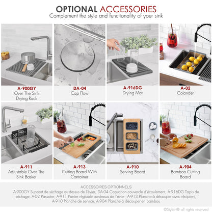 Stylish 31"  Double Bowl Undermount Stainless Steel Kitchen Sink S-401