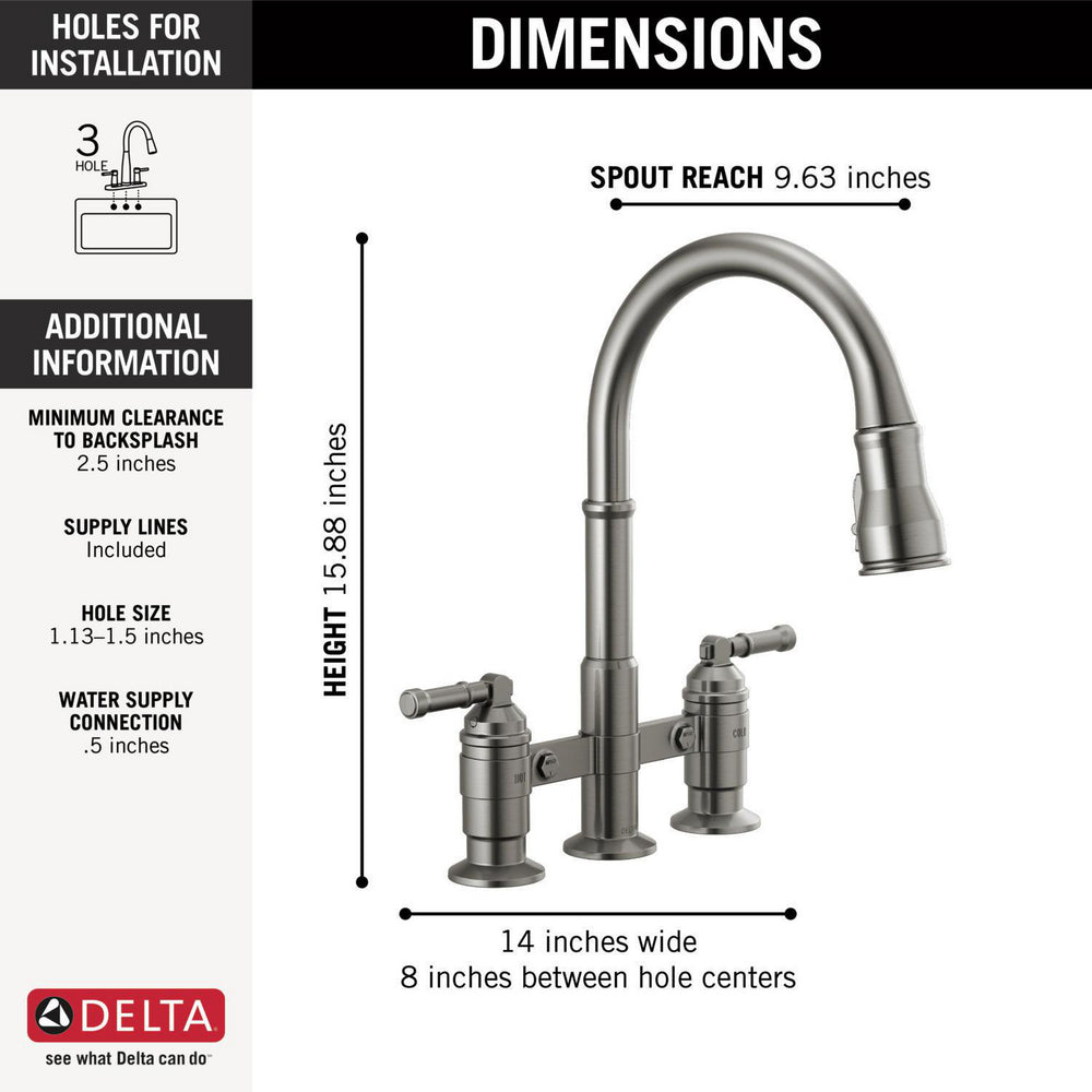 Delta Broderick Pull-down Bridge Kit With Shieldspray 2L