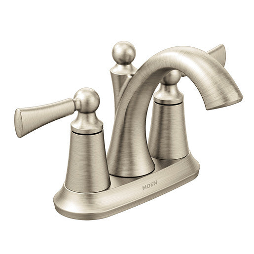 Moen Wynford Brushed Nickel Two-Handle High Arc Bathroom Faucet