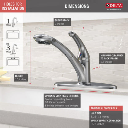 Delta Signature Single Handle Pull-out Kitchen Faucet