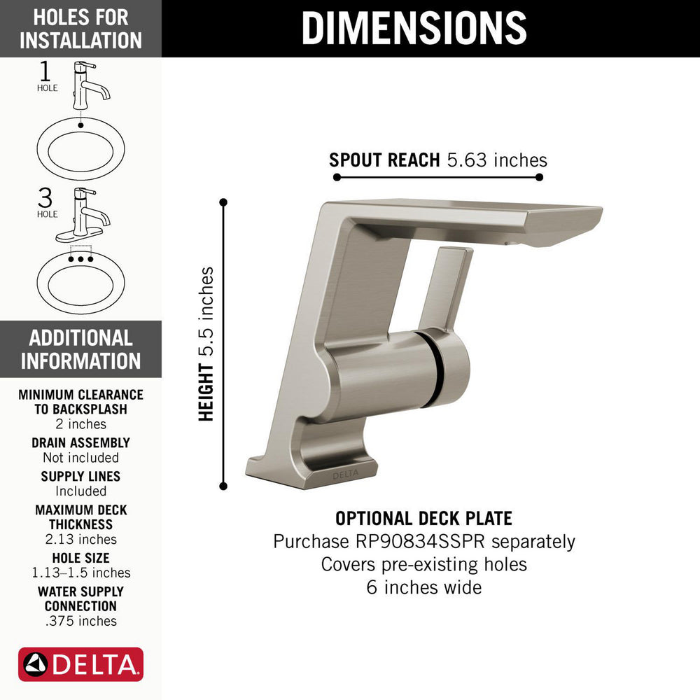 Delta Pivotal Single-handle Lavatory Faucet - Without Pop Up