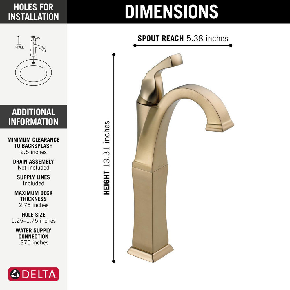 Delta Dryden Single Handle Centerset Lavatory Faucet - Less Pop-up