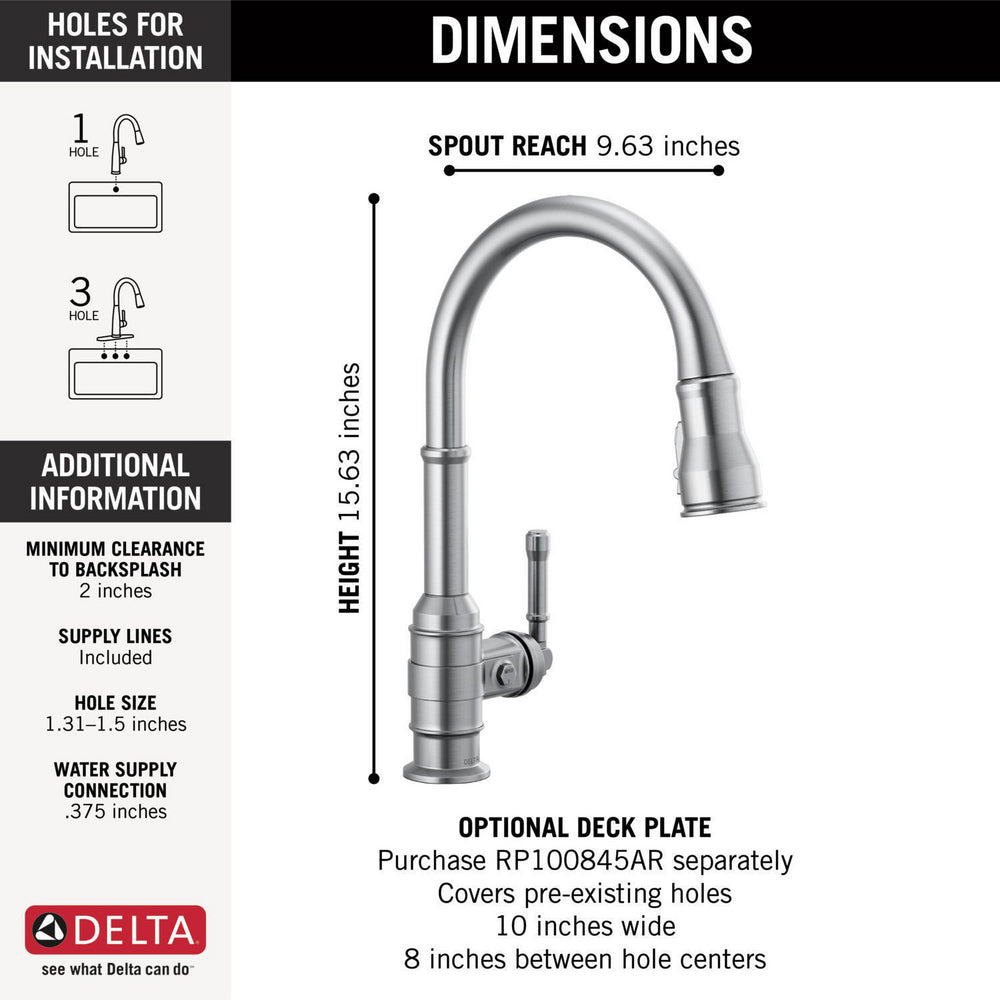 Delta Broderick Single Handle Pull-down Kitchen Faucet