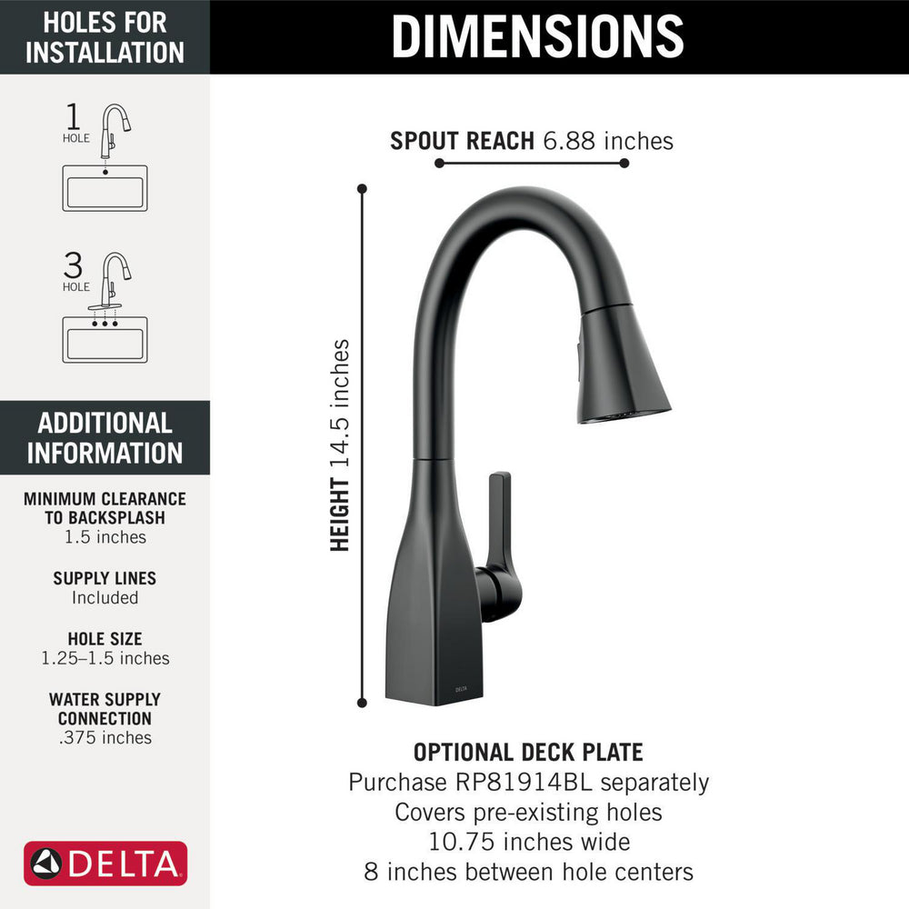Delta Mateo Single Handle Pull-down Prep Faucet