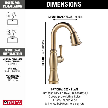 Delta Cassidy Single Handle Bar/Prep Faucet