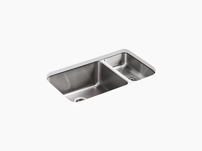 Kohler Undertone 31-1/2" X 18" X 9-3/4" Undermount High/low Double-bowl Kitchen Sink
