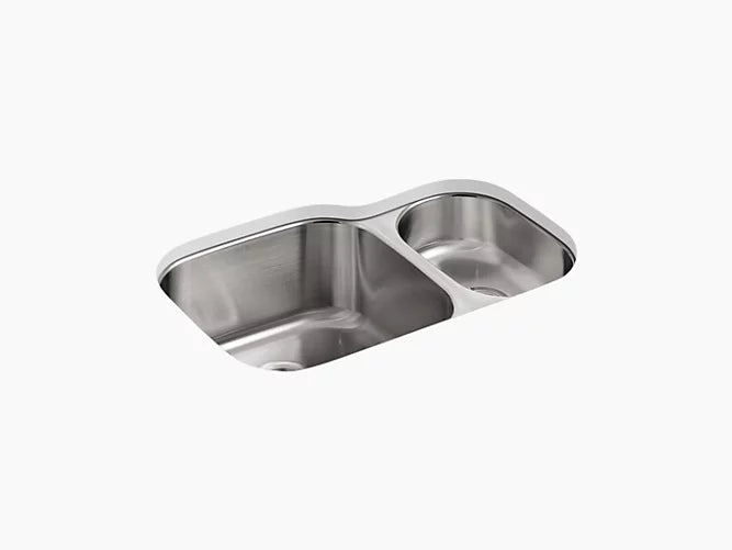 Kohler Undertone 30-3/4" X 20-1/8" X 9-5/8" Undermount High/low Double Kitchen Sink
