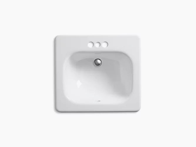 Kohler Tahoe Drop-in Bathroom Sink With 4" Centerset Faucet Holes