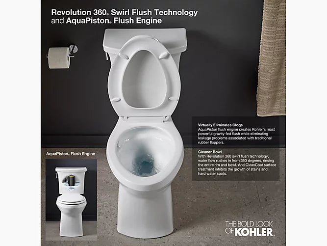 Kohler Cimarron Two-piece Elongated Toilet, 1.28 Gpf