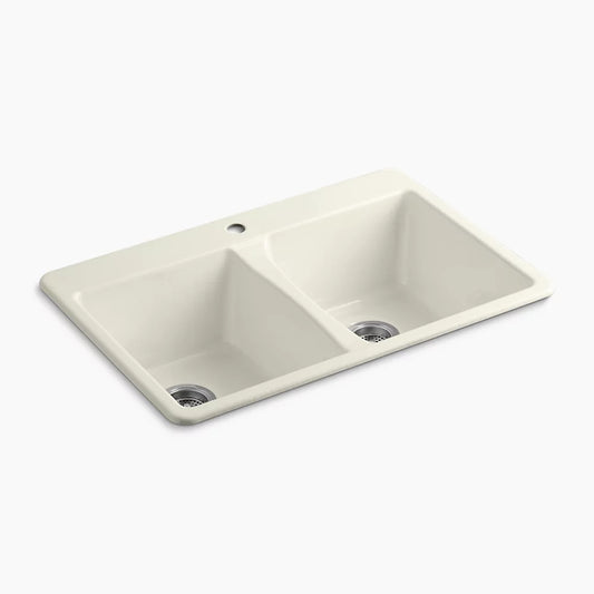 Kohler Deerfield 33" Top-mount Double-bowl Kitchen Sink (Single Hole )