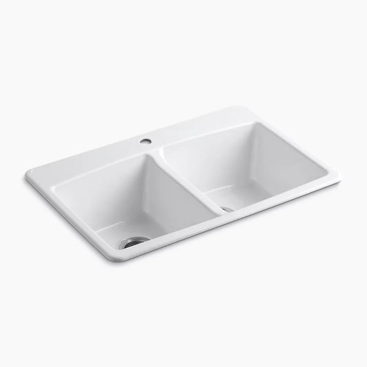 Kohler Brookfield 33" Top-mount Double-bowl Kitchen Sink (Single Hole )