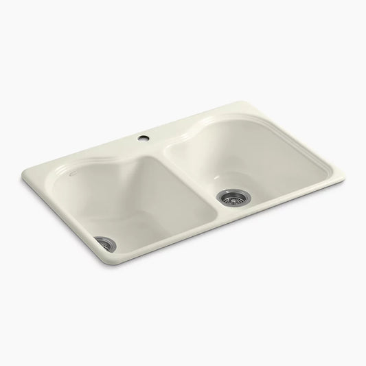 Kohler Hartland 33" Top-mount Double-bowl Kitchen Sink (Single Faucet Hole)