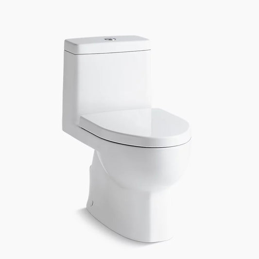 Kohler Reach One-piece Compact Elongated Toilet With Skirted Trapway, Dual-flush