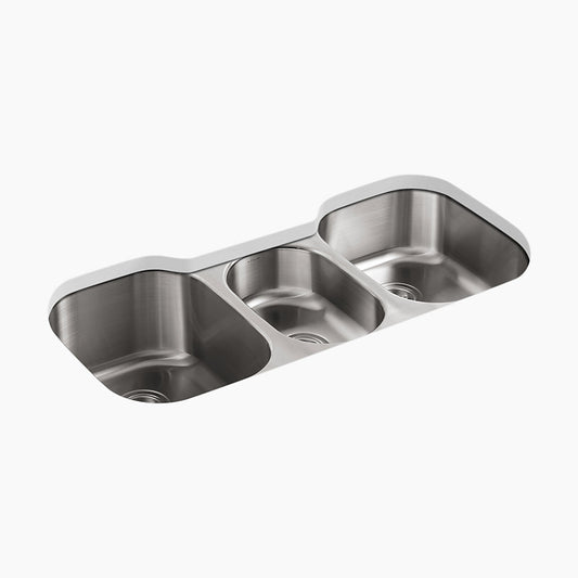 Kohler Undertone 41-3/4" Undermount Triple-bowl Stainless Steel Kitchen Sink