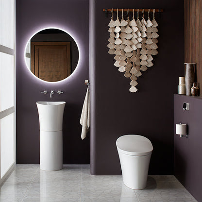 Kohler Veil 16" Round Pedestal Bathroom Sink With Overflow Drain
