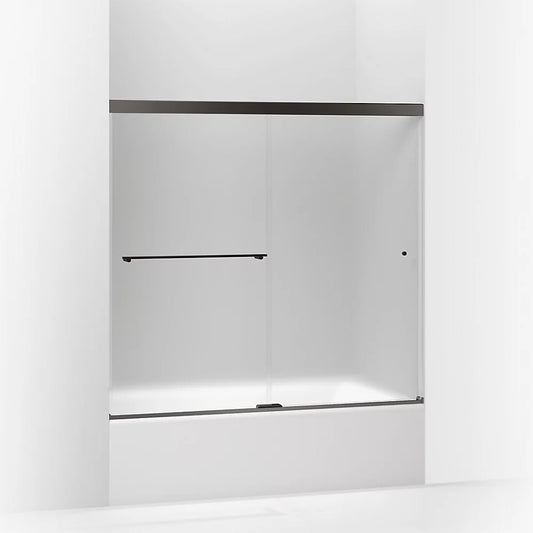 Kohler Revel Sliding Bath Door, 55-1/2" H X 56-5/8 - 59-5/8" W, With 1/4" Thick Frosted Glass