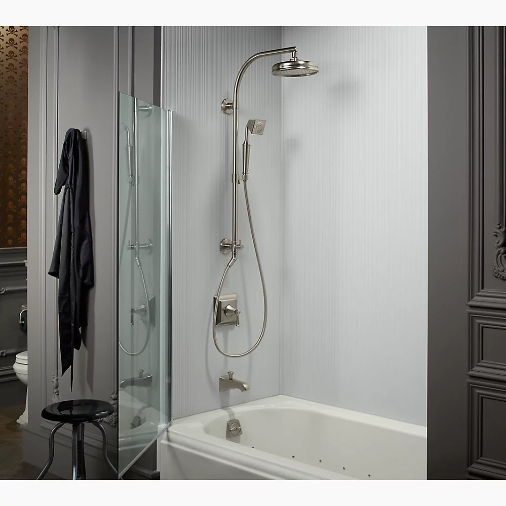 Kohler Aerie Bath Screen 56"H 32"W With 1/4" Thick Crystal Clear Glass Square Corner