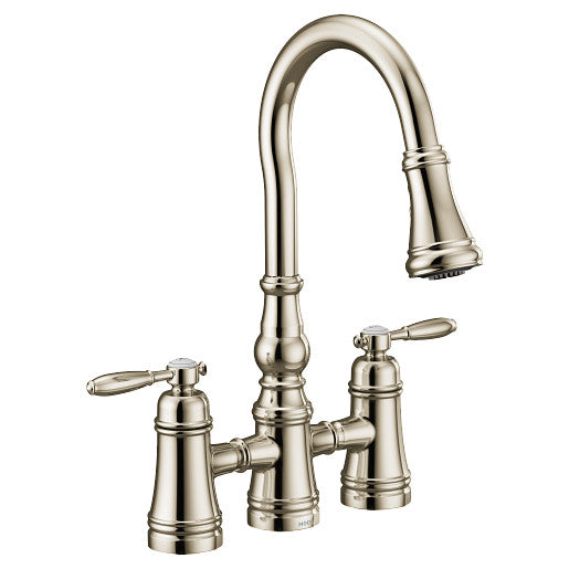 Moen Weymouth Two-Handle High Arc Pulldown Kitchen Faucet