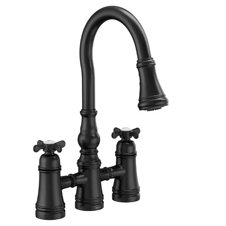 Moen Weymouth Two-Handle High Arc Pulldown Kitchen Faucet