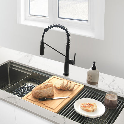 Stylish Single Handle Pull Down Kitchen Faucet - Matte Black Finish by Stylish K-149N