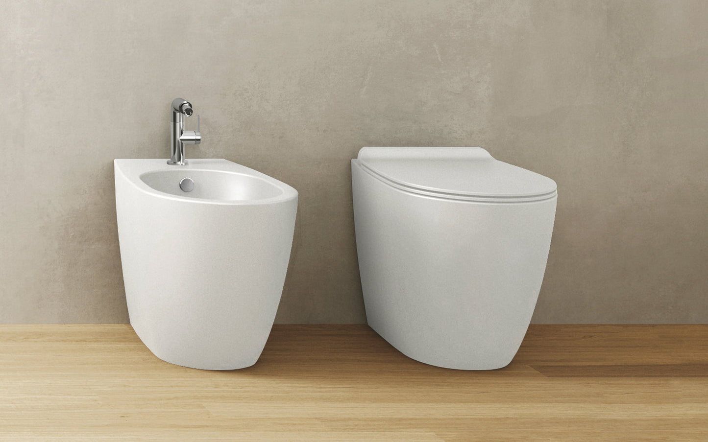 Simas VI04 - VIGNONI Floor Mount Bidet with Single Faucet Hole