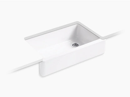 Kohler Whitehaven 34" x 21-9/16" Undermount Single Bowl Farmhouse Kitchen Sink With Tall Apron- White