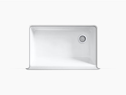 Kohler Whitehaven 34" x 21-9/16" Undermount Single Bowl Farmhouse Kitchen Sink With Tall Apron- White