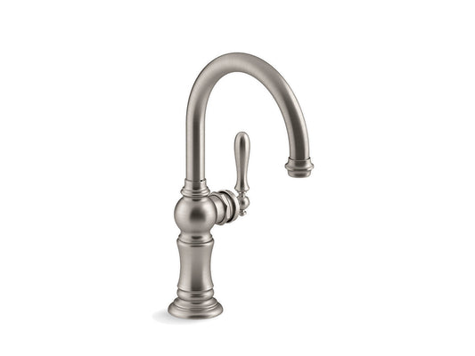 Kohler Artifacts Single Handle Bar Sink Faucet With 13-1/16" Swing Spout Arc Spout Design- Vibrant Stainless