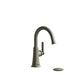Riobel Momenti Single Handle Bathroom Faucet With C-Spout- Brushed Nickel With J-Shaped Handles