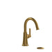 Riobel Momenti Single Handle Bathroom Faucet With C-Spout- Brushed Gold With J-Shaped Handles